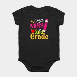 Little Miss 2nd Grade Cute Back To School Hello Second Grade Baby Bodysuit